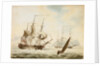 A frigate off Gibraltar by J. Richbell