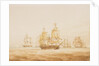 The 'Agamemnon' engaging four French frigates and a brig near Sardinia, 27 October 1793 by Nicholas Pocock