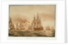 The 'Victory'  with the fleet off Stromboli,  January 1805 by Nicholas Pocock