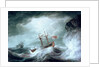 A storm, with an anchored ship in distress off rocky coast by Nicholas Pocock