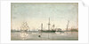 HMS 'Imperieuse'? refitting in the inner harbour of Port Mahon by Robert Hood by Robert Hood