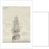 A frigate firing a gun by George Chambers Sr