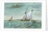 Revenue cutter chasing a lugger, circa 1830 showing 'revenue stripes' by unknown