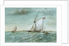 Revenue cutter chasing a lugger, circa 1830 showing 'revenue stripes' by unknown