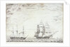 Frigate and paddle steamer by Daniel England