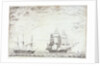 Frigate and paddle steamer by Daniel England