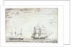 Frigate and paddle steamer by Daniel England