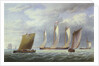 A lugger with other small craft in a fresh breeze by William Joy