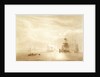 Shipping becalmed off a port by moonlight by John Christian Schetky