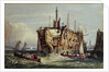 Convicts being rowed out to a prison hulk on the Thames by George Cooke