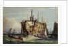 Convicts being rowed out to a prison hulk on the Thames by George Cooke