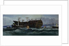 Hulk off a coast by W.H. Harriot