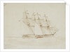 HMS 'Mutine' passing to windward of HMS 'Helena' in a sailing trial, 1 September 1845 by George Pechell Mends