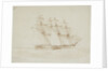 HMS 'Mutine' passing to windward of HMS 'Helena' in a sailing trial, 1 September 1845 by George Pechell Mends