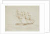 HMS 'Mutine' passing to windward of HMS 'Helena' in a sailing trial, 1 September 1845 by George Pechell Mends