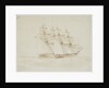HMS 'Mutine' passing to windward of HMS 'Helena' in a sailing trial, 1 September 1845 by George Pechell Mends