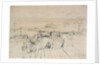 Annotated drawing of Greenwich Pier with a view of the Hospital buildings by Thomas Bush Hardy