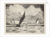 Yachting on choppy water near cliffs 1 by John Everett