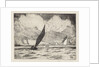 Yachting on choppy water near cliffs 1 by John Everett