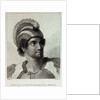 A man of the Sandwich Islands with his helmet by John Webber