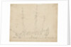 A Dutch ship bending sails by Willem Van de Velde the Younger