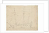 A Dutch ship bending sails by Willem Van de Velde the Younger