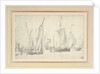Two schmalschips and two hookers in a moderate breeze by Willem van de Velde the Elder