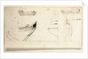 Two views of yacht and profiles of bow and stern by Willem Van de Velde the Younger