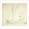 A dogger at anchor by Willem Van de Velde the Younger
