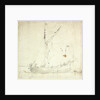 A dogger at anchor by Willem Van de Velde the Younger