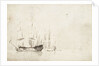English ships becalmed by Willem Van de Velde the Younger