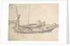 Weyschuits made fast to some stakes, on which boots are drying by Willem van de Velde the Elder