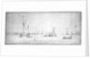 A dogger at anchor with shipping in Dutch waters by Willem Van de Velde the Younger