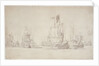 Removing wounded in the allied fleet after the first battle of Schoonevelt, 31 May - 10 June 1673 by Willem van de Velde the Elder