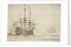 The 'Royal Oak' at anchor by Willem Van de Velde the Younger