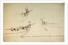 Sketch designs for the fore part of a yacht to be built for the van de Veldes by Willem Van de Velde the Younger