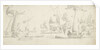 Ships and yachts saluting as barges pull away by Willem van de Velde the Elder