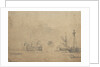 The launch of an English three-decker by Willem Van de Velde the Younger
