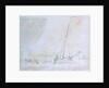 A dogger running into the land by Willem Van de Velde the Younger