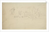 Figures seated on balks of timber on a wharf by Willem Van de Velde the Younger