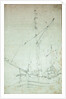 A dogger at anchor by Willem Van de Velde the Younger