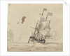 A Dutch flagship with the wind on the quarter by Willem Van de Velde the Younger