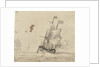 A Dutch flagship with the wind on the quarter by Willem Van de Velde the Younger