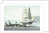 HMS sloop 'Speedy' falling in with the wreck of 'Queen Charlotte', 21 March 1800 at Leghorn by unknown