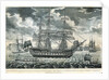 A view of the man-of-war 'Queen Charlotte', 100 guns, laying at Spithead by John Fairburn