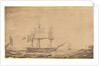 HMS 'Barham' dropping out of Sheerness Harbour, 7th February 1836 by Francis Byron