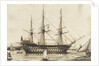 HMS 'Howe' off Sheerness Dockyard, 1836 by Francis Byron