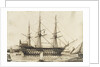 HMS 'Howe' off Sheerness Dockyard, 1836 by Francis Byron
