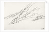 Sketch of hilly wooded landscape (on reverse and inverted) by John Brett