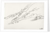 Sketch of hilly wooded landscape (on reverse and inverted) by John Brett